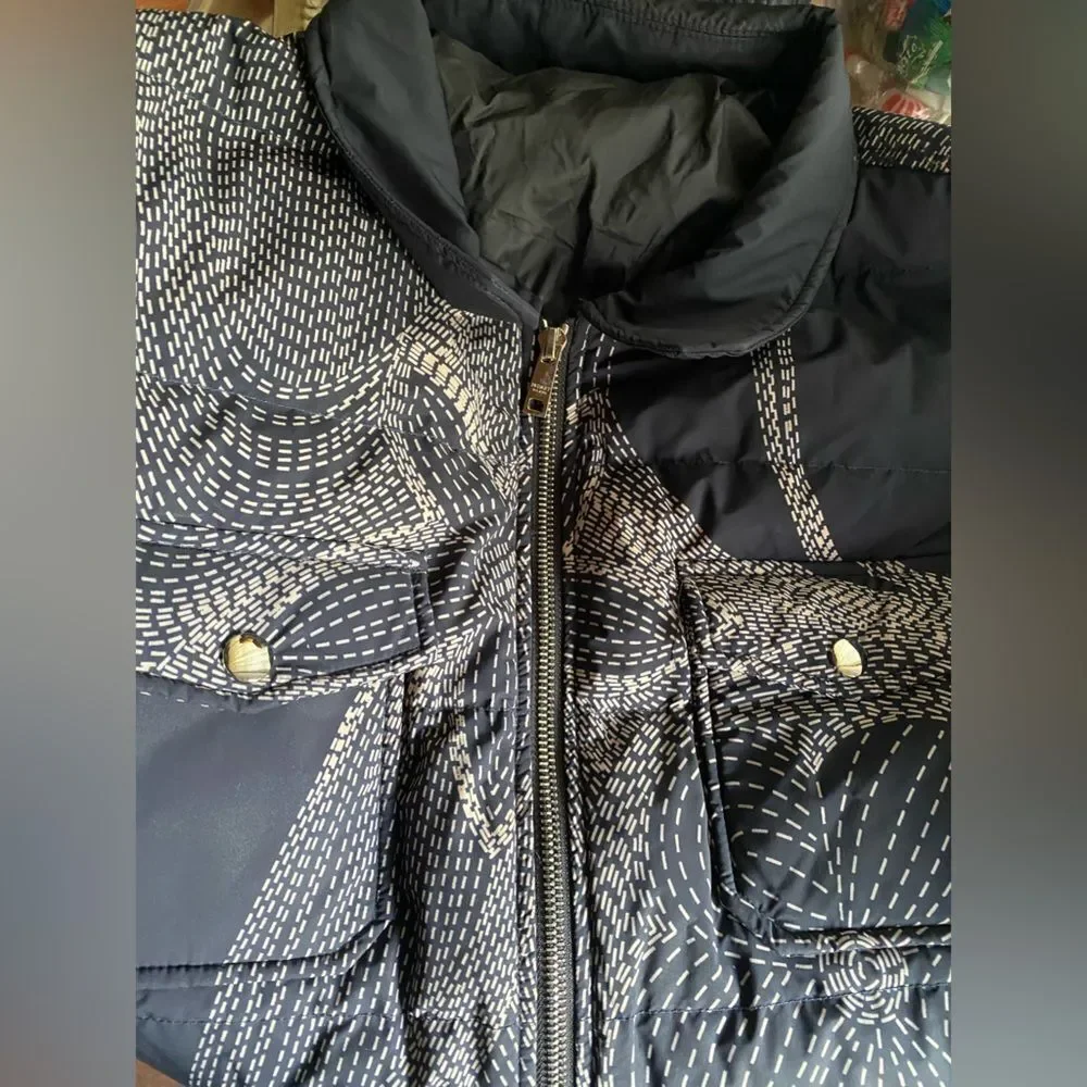 PADARY Puffer Jacket Men’s Navy Ski Pockets Full Zipper No Size